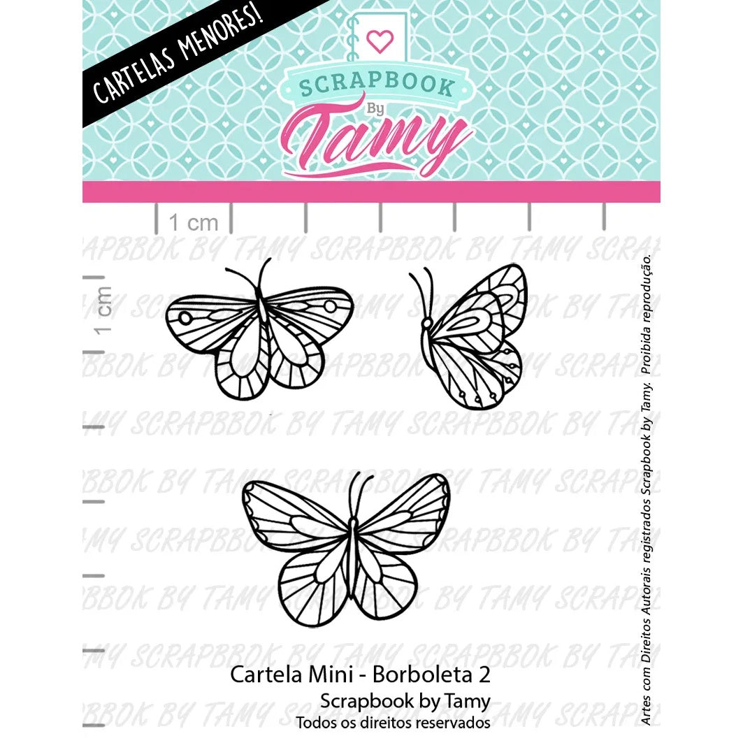 Cartela de Carimbos Borboleta 2 em Fotopolímero para Artesanato e Scrapbook - Lilipop