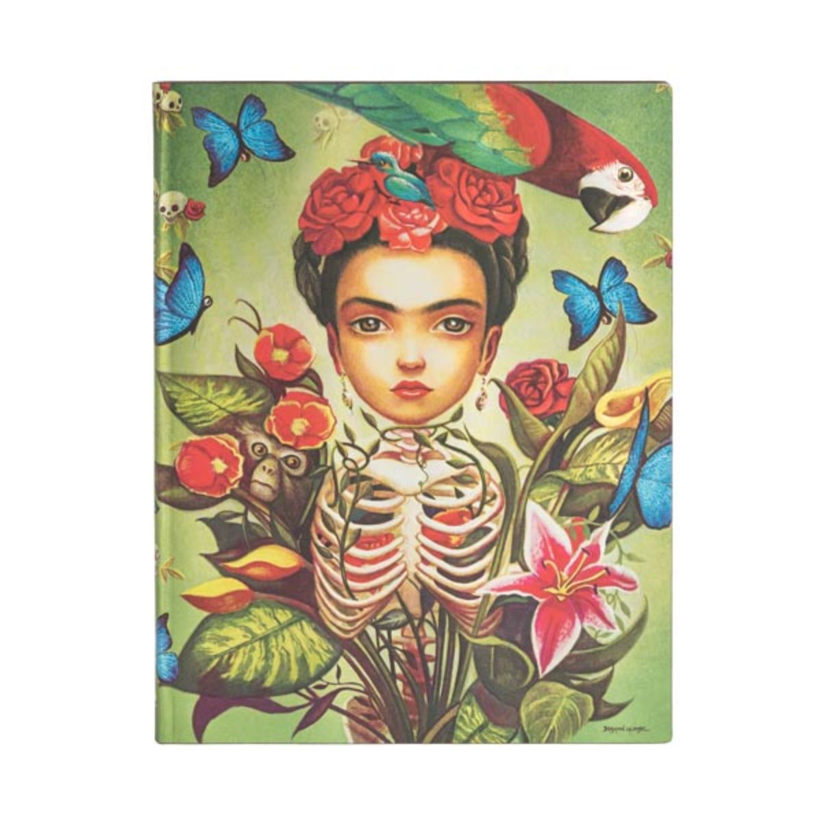 Caderno Paperblanks Frida Capa Flexível Ultra 100g/m² 18x23cm 176 Páginas com Pauta - Fb6528-9