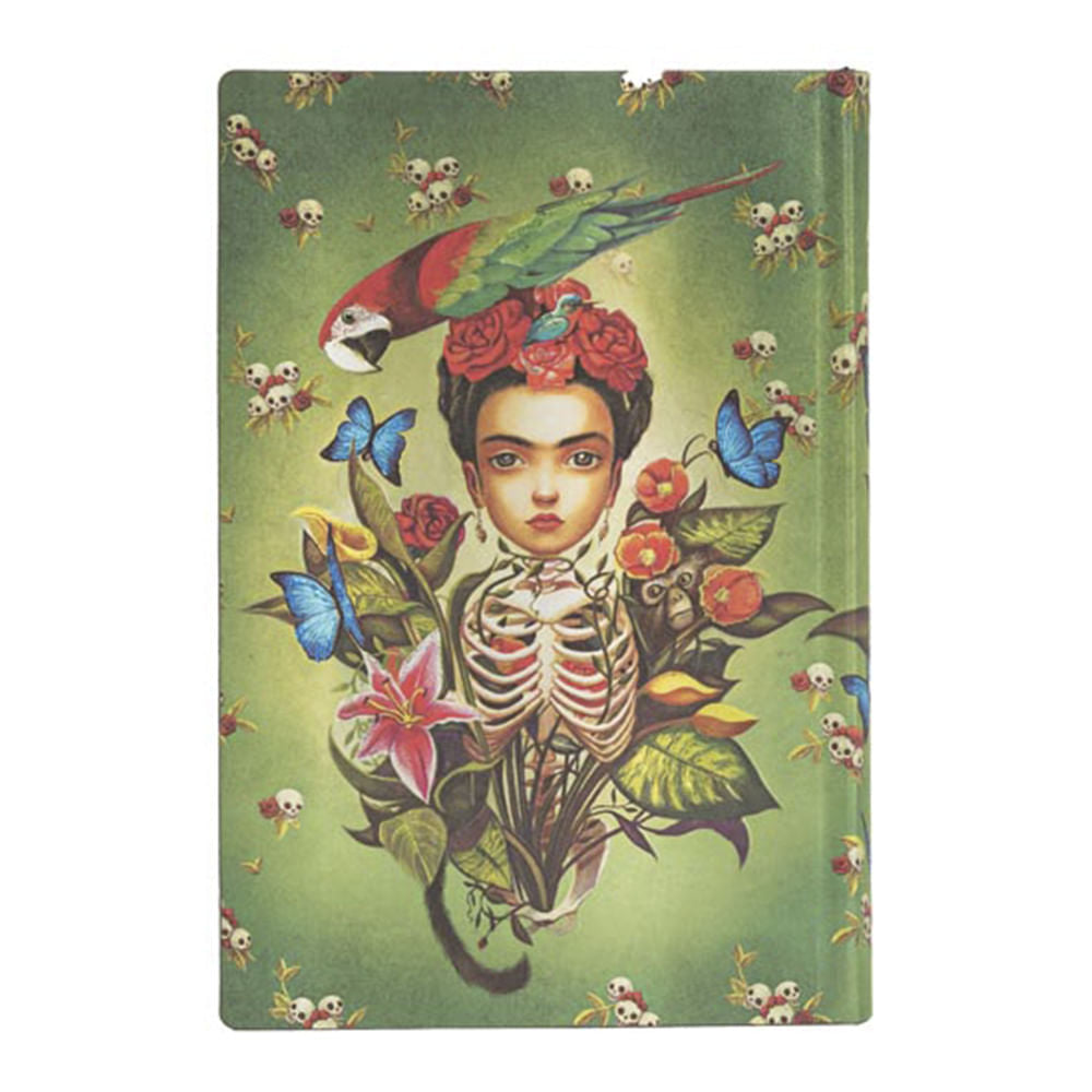 Caderno Paperblanks Frida Capa Flexível Mini 80g/m² 9,5x14cm 208 Páginas com Pauta - Fb6532-6