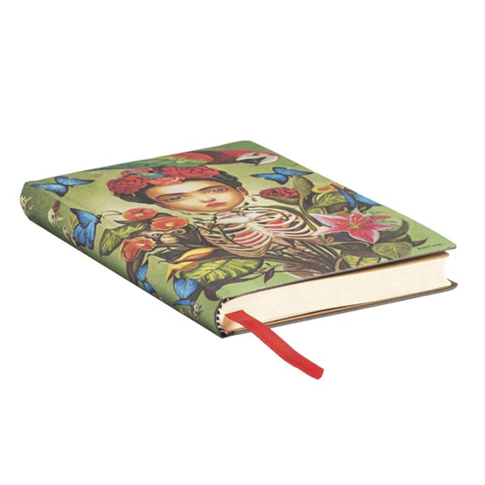 Caderno Paperblanks Frida Capa Flexível Mini 80g/m² 9,5x14cm 208 Páginas com Pauta - Fb6532-6