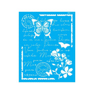 Stencil Opa 20x25cm - Carta Antiga Borboleta - 3140