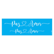 Stencil Opa 10x30cm - Palavras Lettering Paz e Amor - 3135