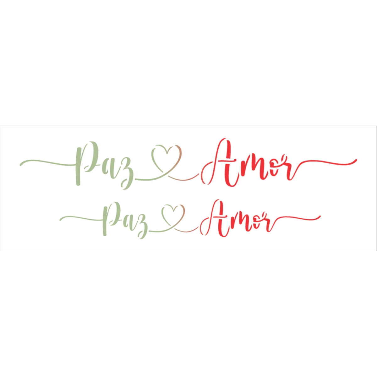 Stencil Opa 10x30cm - Palavras Lettering Paz e Amor - 3135