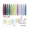 Estojo Brush Sign Pen Pentel Pastel com 12 Cores