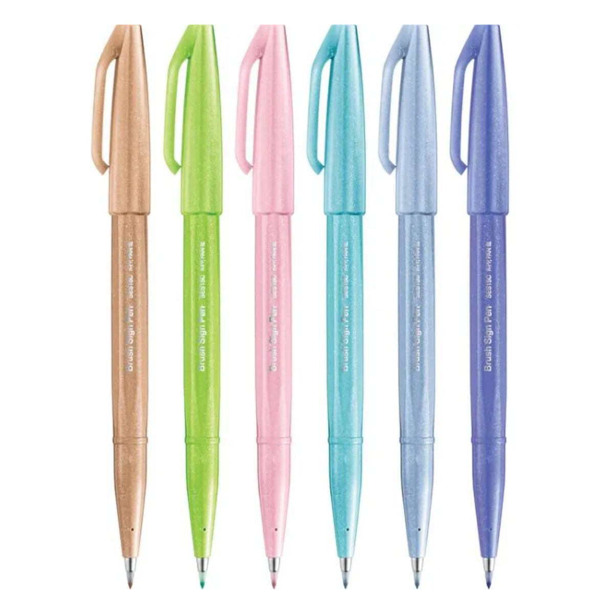 Estojo Brush Sign Pen Pentel Pastel com 6 Cores