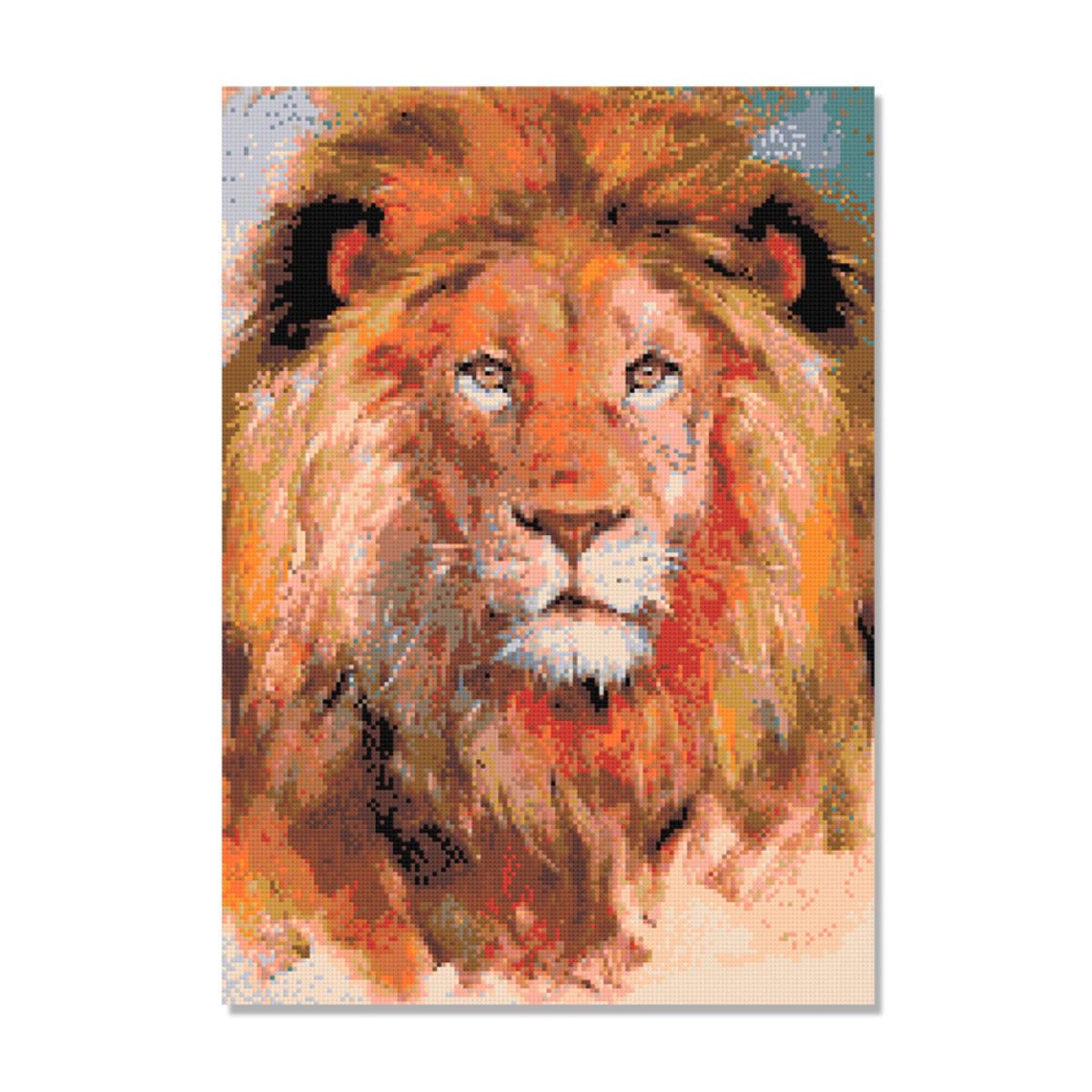 Kit de Pintura com Diamante 42x60cm - Leão Rei