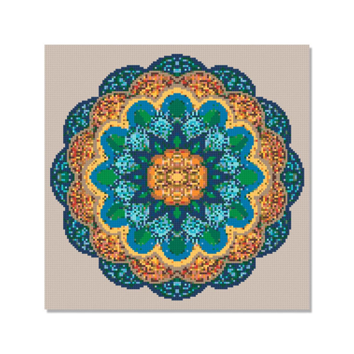 Kit de Pintura com Diamante 40x40cm - Mandala Soberana