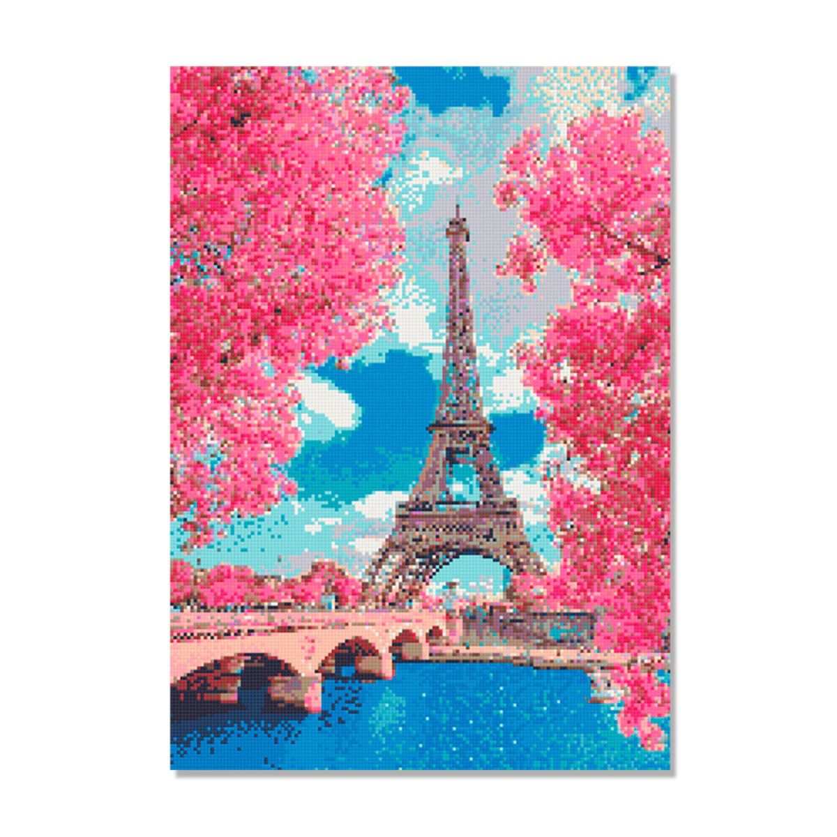Kit de Pintura com Diamante 42x60cm - Paris Torre Eiffel