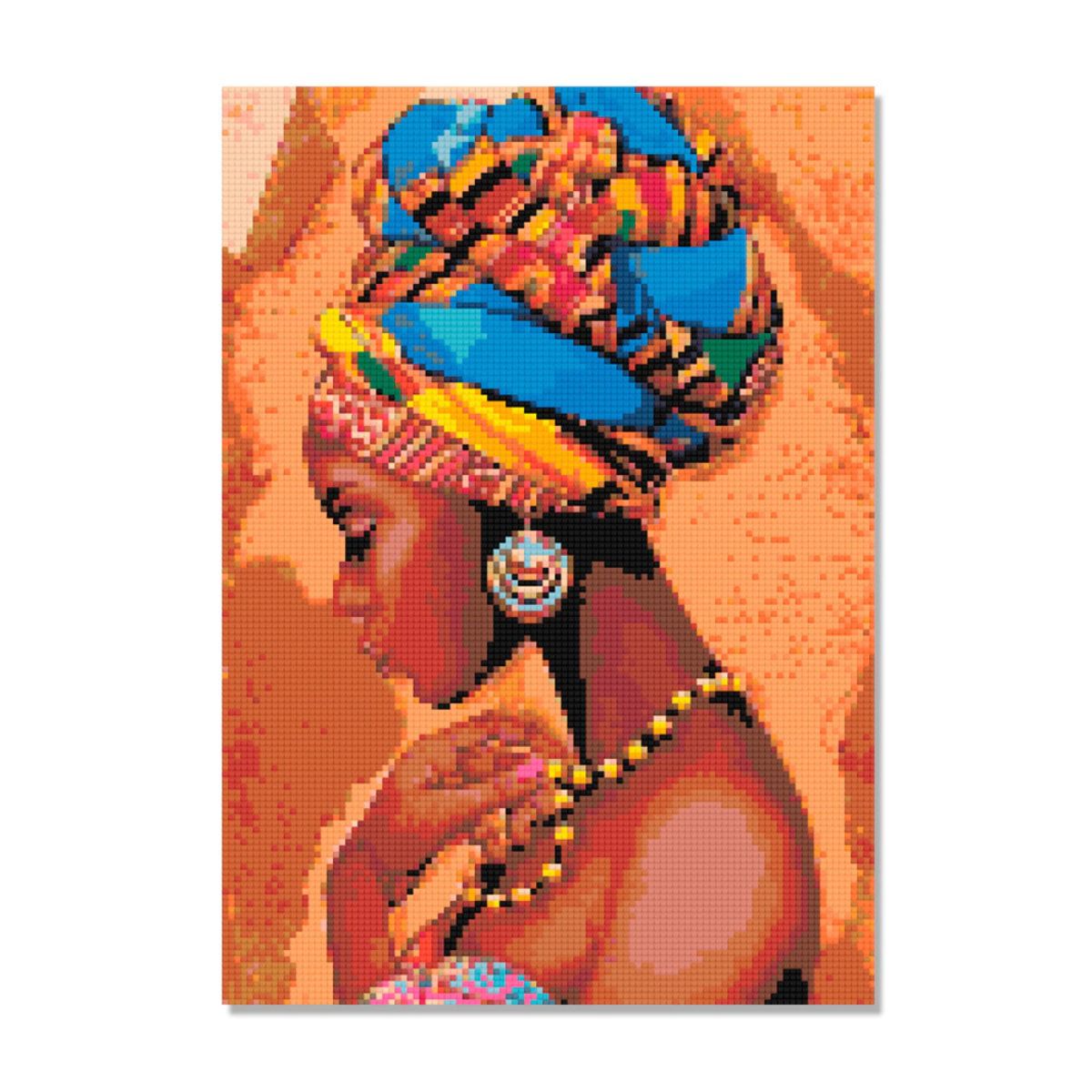 Kit de Pintura com Diamante 30x42cm - Africana de Turbante