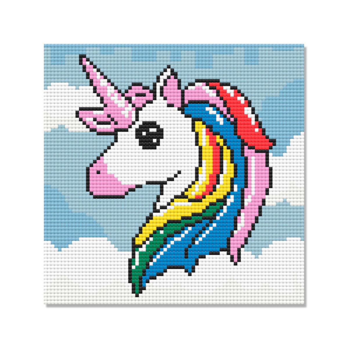 Kit de Pintura com Diamante 21x21cm - Unicórnio