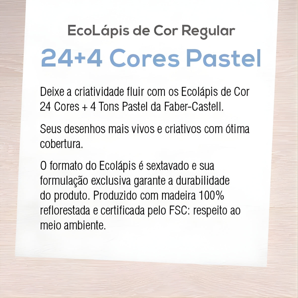 Estojo Lápis de Cor Ecolápis 24 Cores + 4 Pastel - Faber-castell 120124+4p