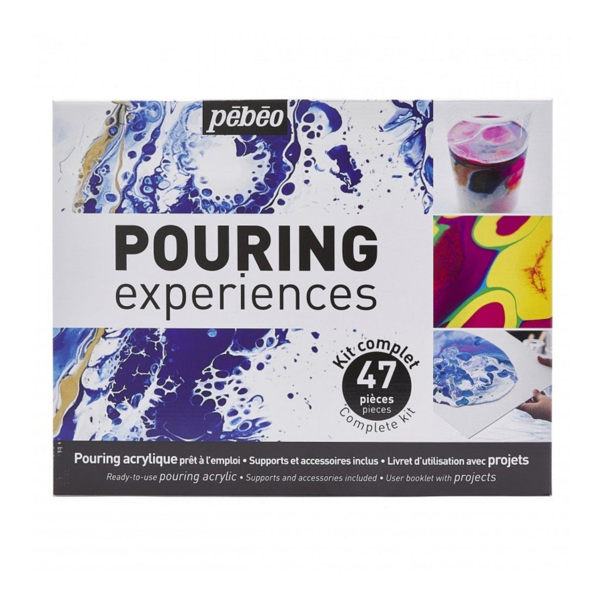 Estojo Tinta Acrílica Pouring 47 Peças 524600 - Pébéo
