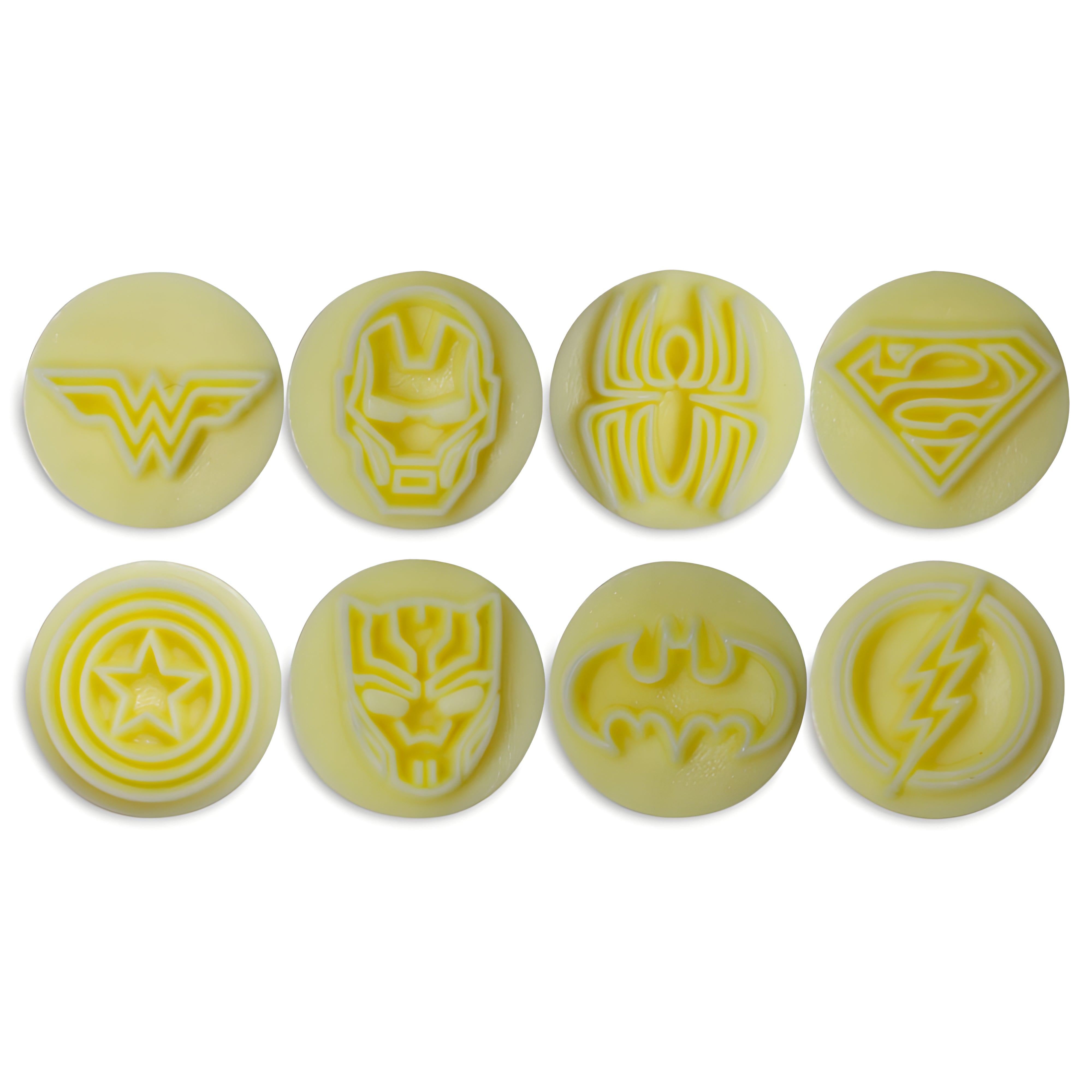 Kit Carimbos Heróis para Doces Amarelo com 9 Peças - Bluestar