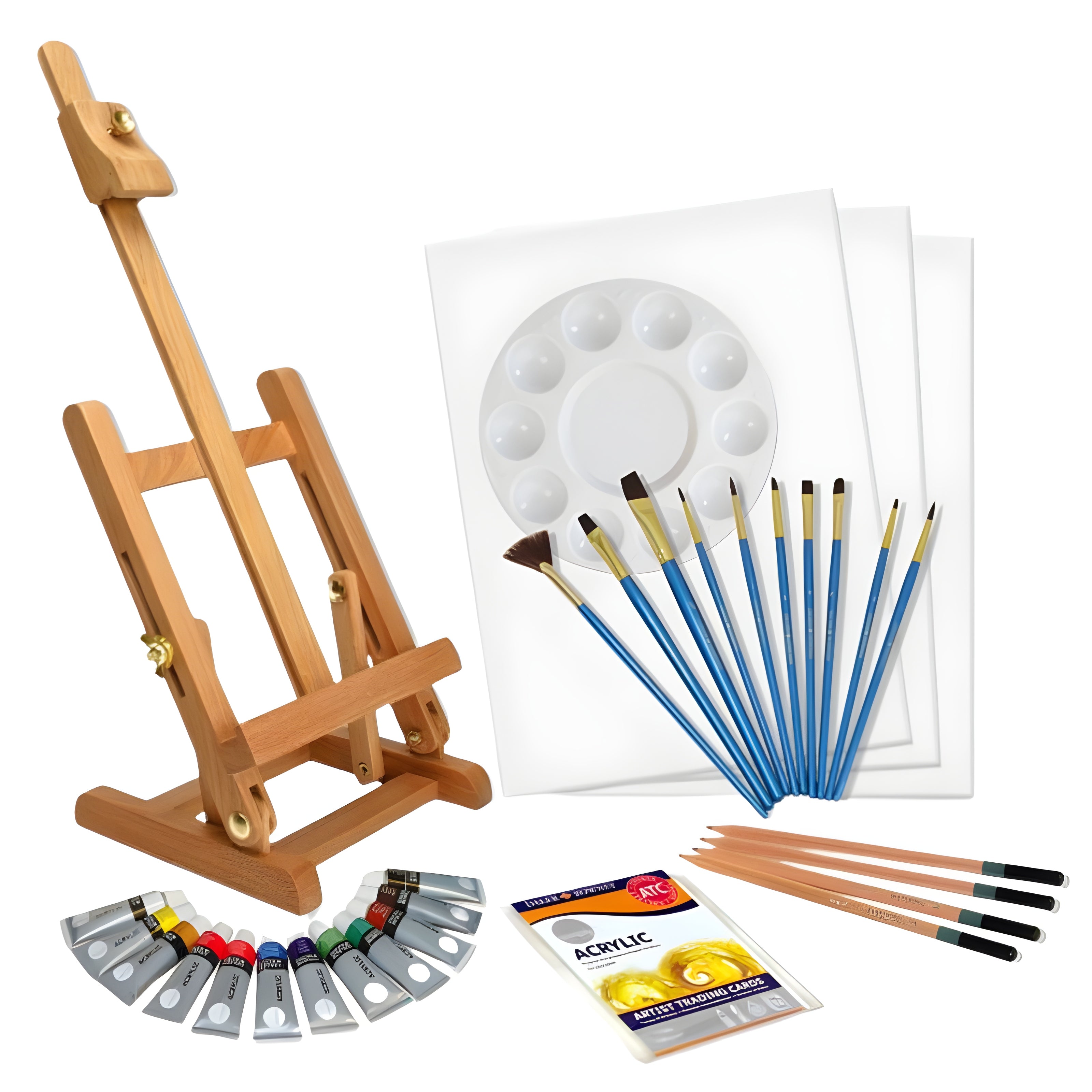 Conjunto de Cavalete Criativo Daler Rowney Simply Acrílico 43 Peças