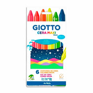 Estojo de Giz de Cera Giotto Maxi Neon 6 Cores 202402es