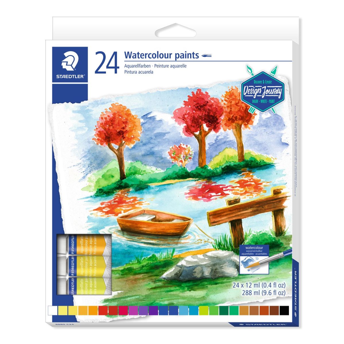 Estojo de Tinta Staedtler para Aquarela com 24 Cores