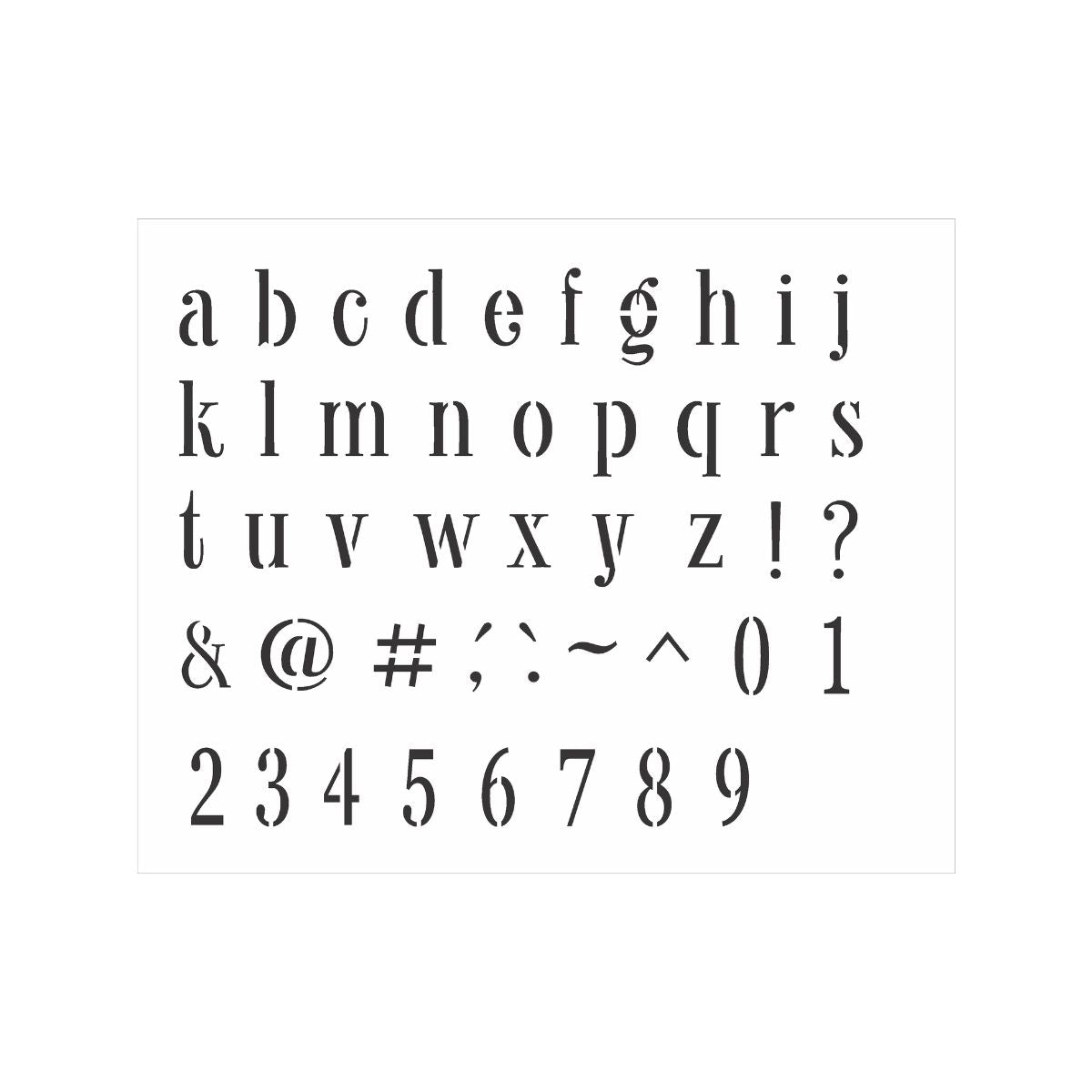 Stencil Opa 20x25cm - Alfabeto Minúsculo Farmhouse 2,30cm - 3164