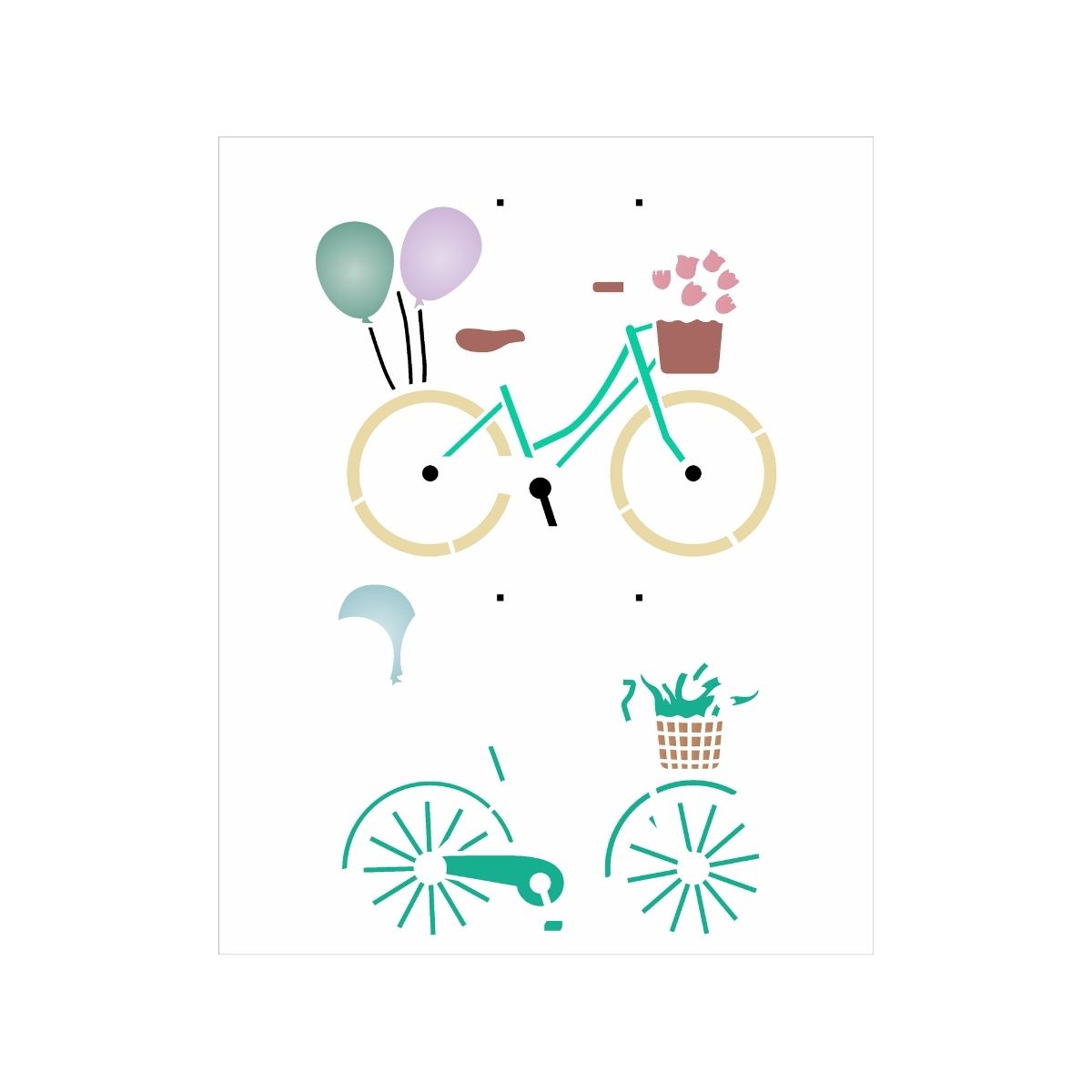 Stencil Opa 20x25cm - Bicicleta Vintage - 3166
