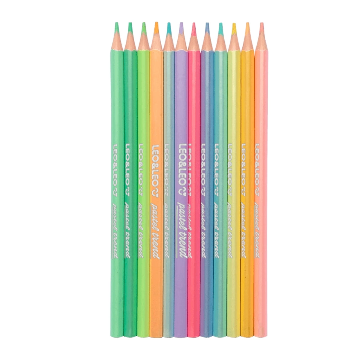 Estojo Lápis de Cor Pastel Trend com 12 Cores - Leo & Leo 72110