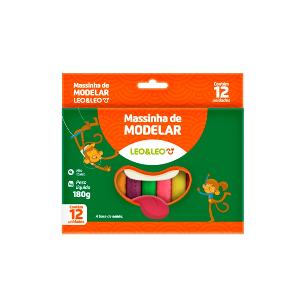 Kit Massa de Modelar Amido 180gr com 12 Cores - Leo & Leo 4358