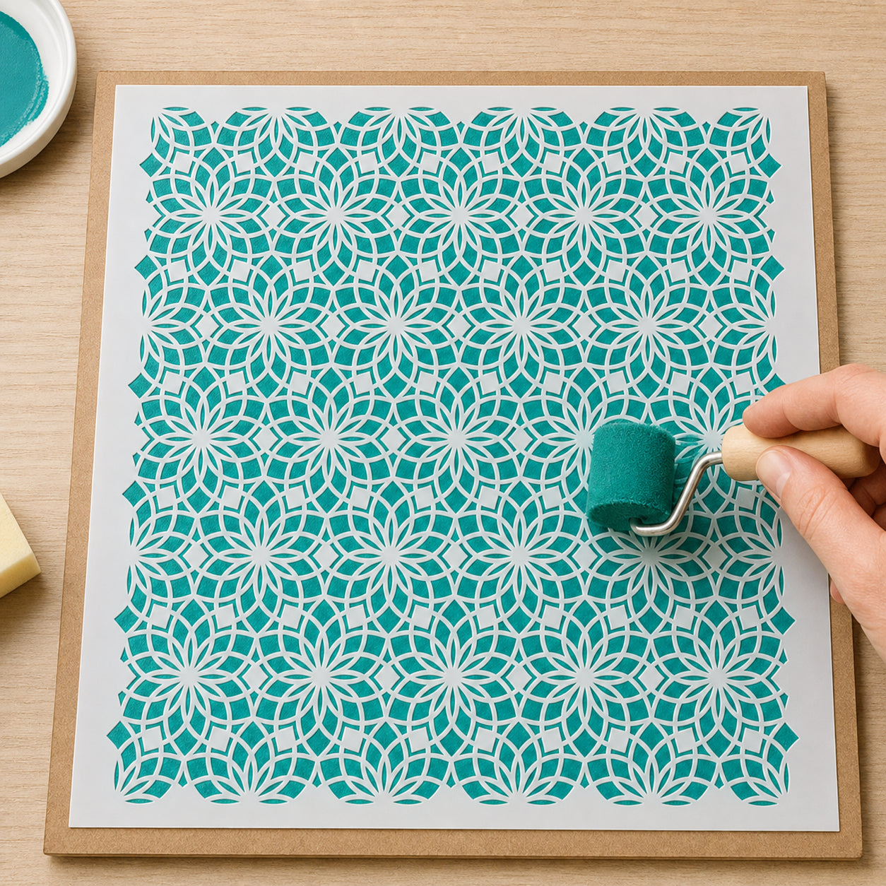 Stencil - Textura Mandala Cobogo 20x20cm para Pintura Decorativa e Artesanato Stxx-211 - Litoarte