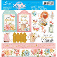 Die Cuts Apliques Recortados em Papel C Hot Stamping Coleção Floresca 15,1x13,1cm para Scrapbook e Scrapdecor Ldch-010 - Litoarte