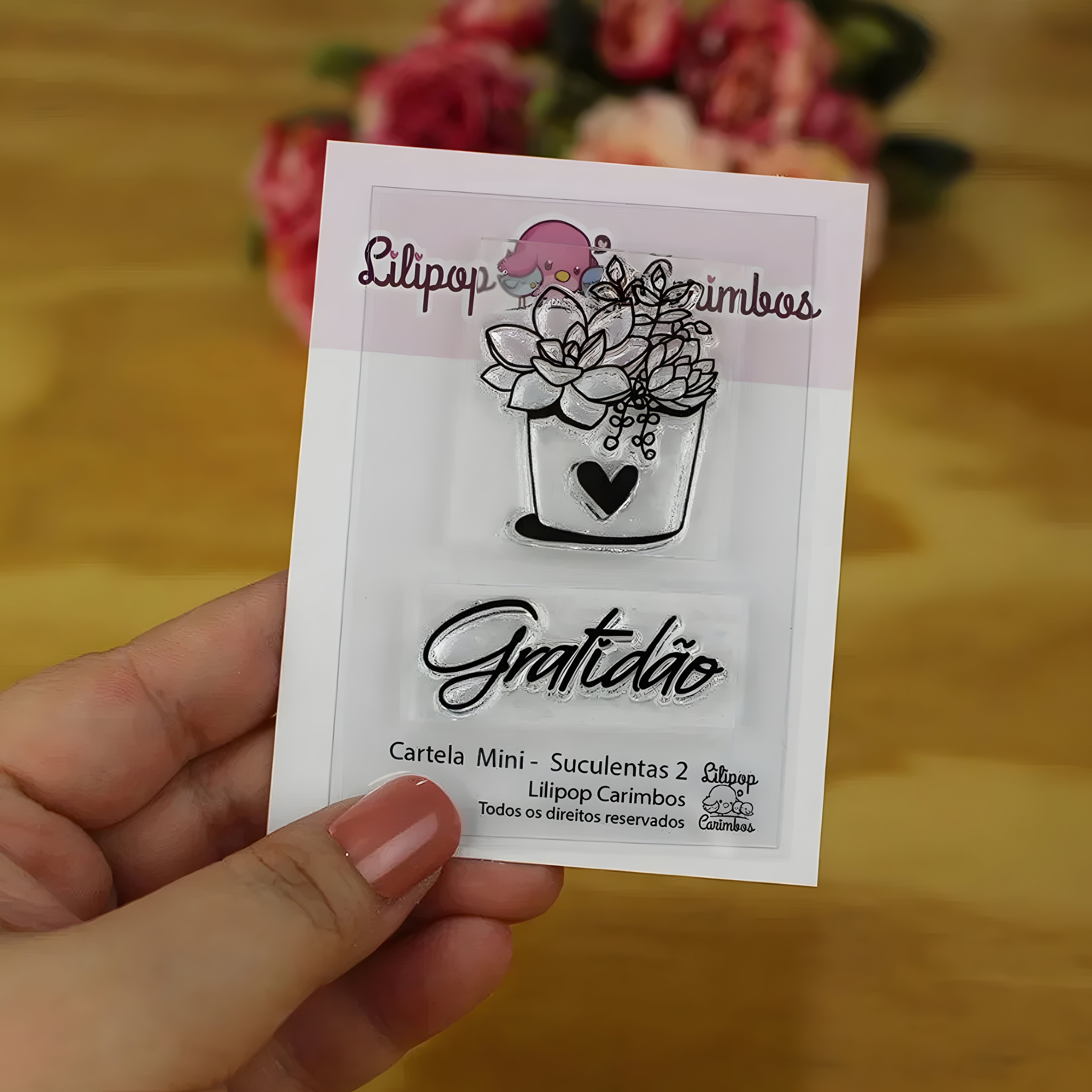 Mini Carimbo Suculentas 2 Scrapbook - Lilipop