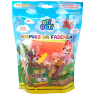 Estojo Massinha Soft para Modelar com 7 Peças Animais da Fazenda - Utiguti