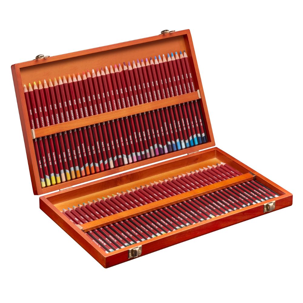 Estojo de Madeira Lápis de Cor Pastel Aquarelável com 72 Cores - Derwent  