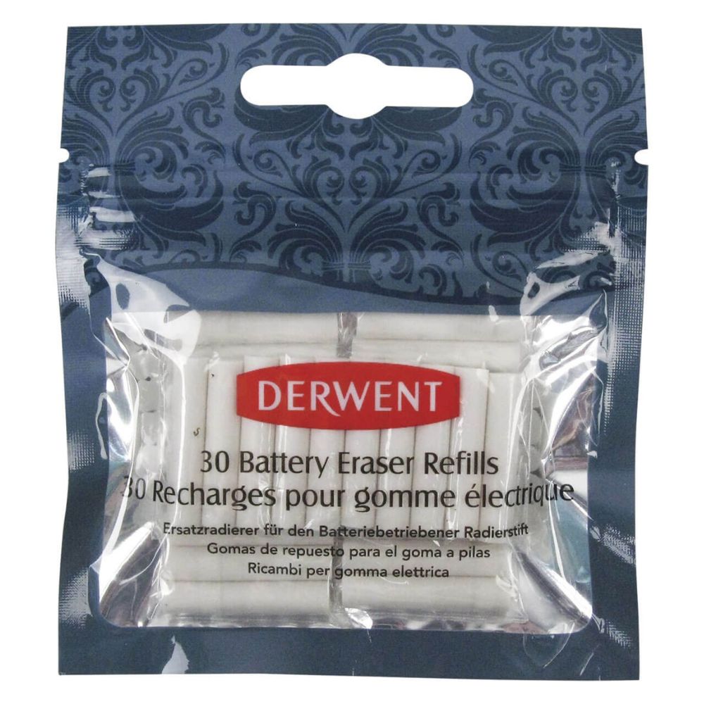 Refil de Borracha Elétrica para Desenho - com 30 Unidades - Derwent  