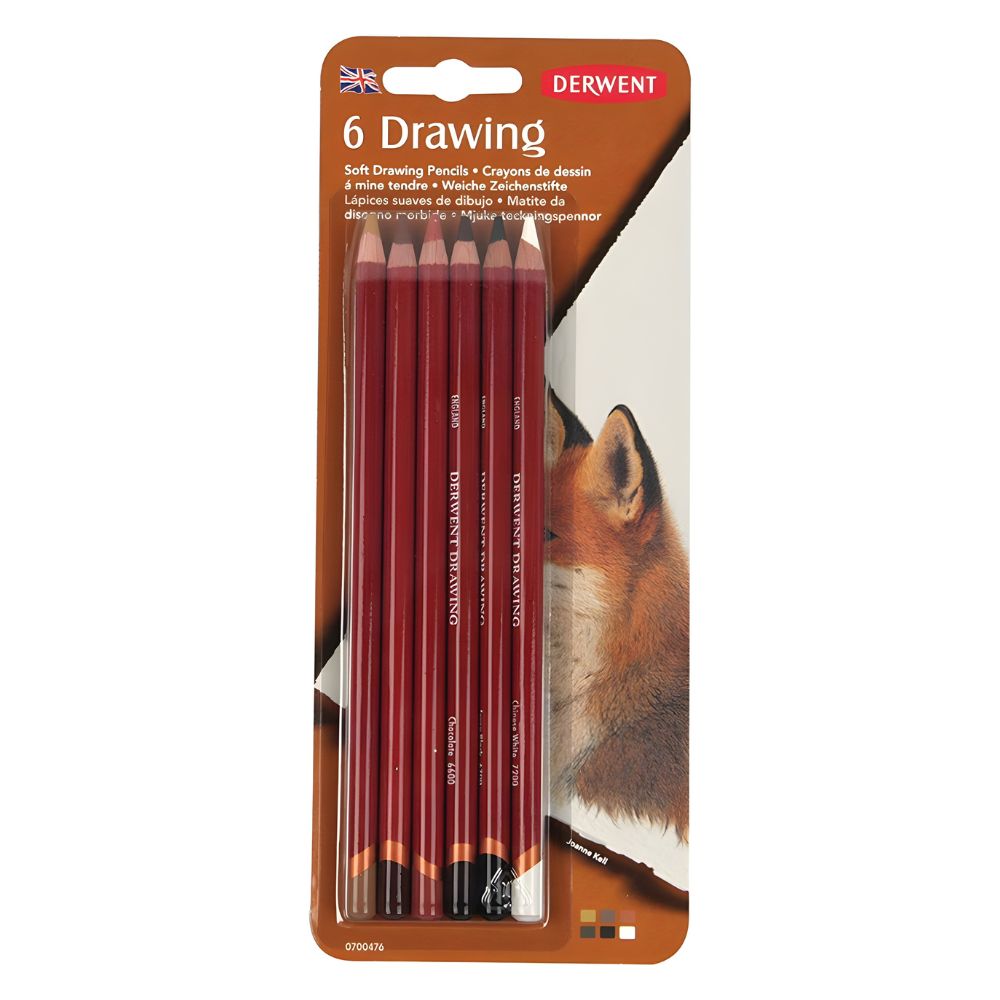 Lápis de Cor Drawing com 6 Cores - Derwent  