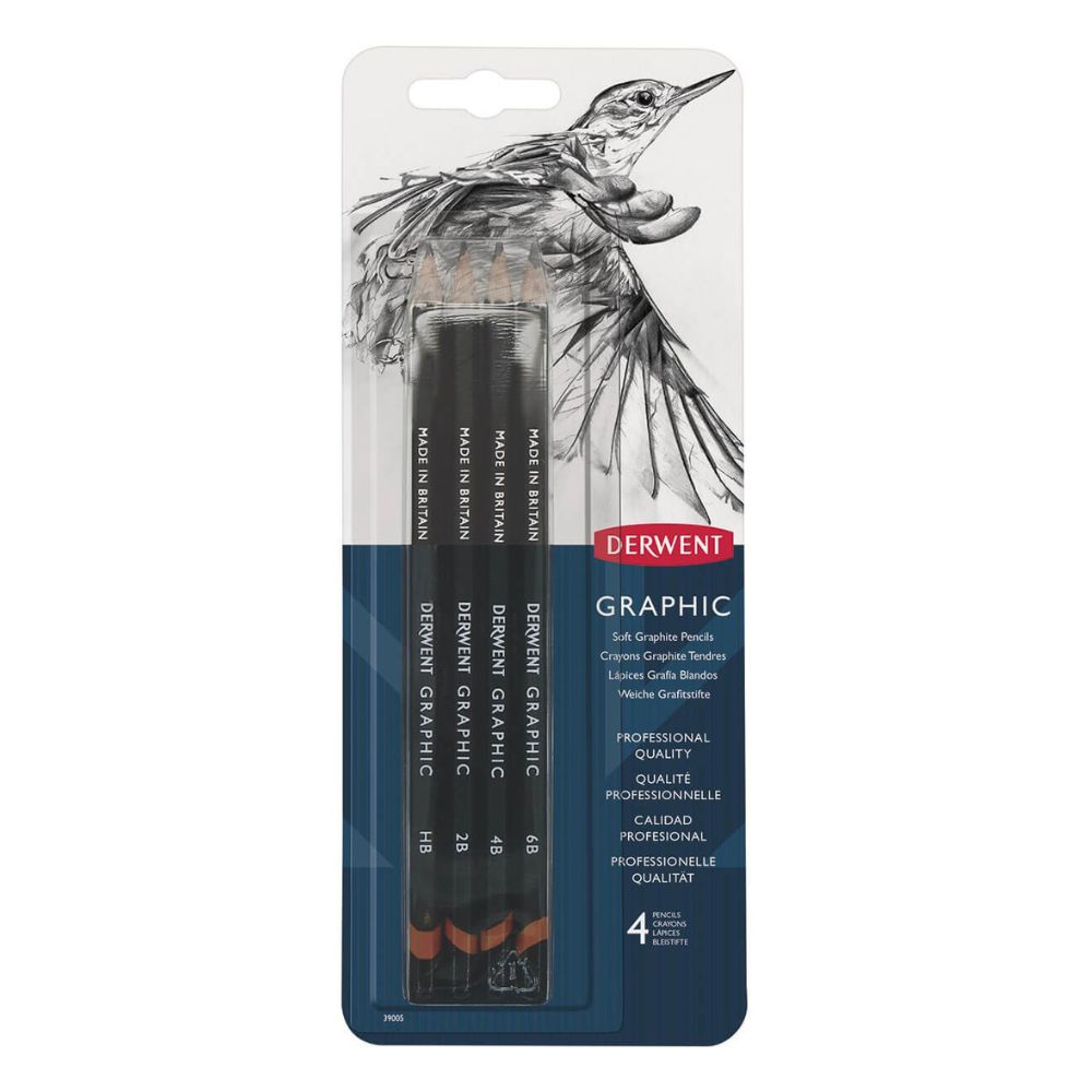 Conjunto de Lápis Grafite Graduado Macio com 4 Unidades - Derwent  