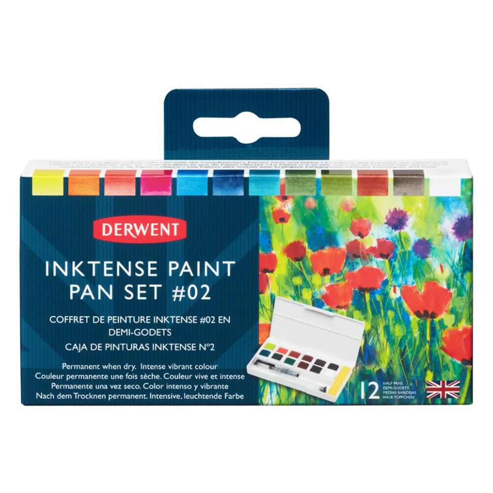 Estojo Aquarela em Pastilha Inktense com 12 Cores Set 02 - Derwent  
