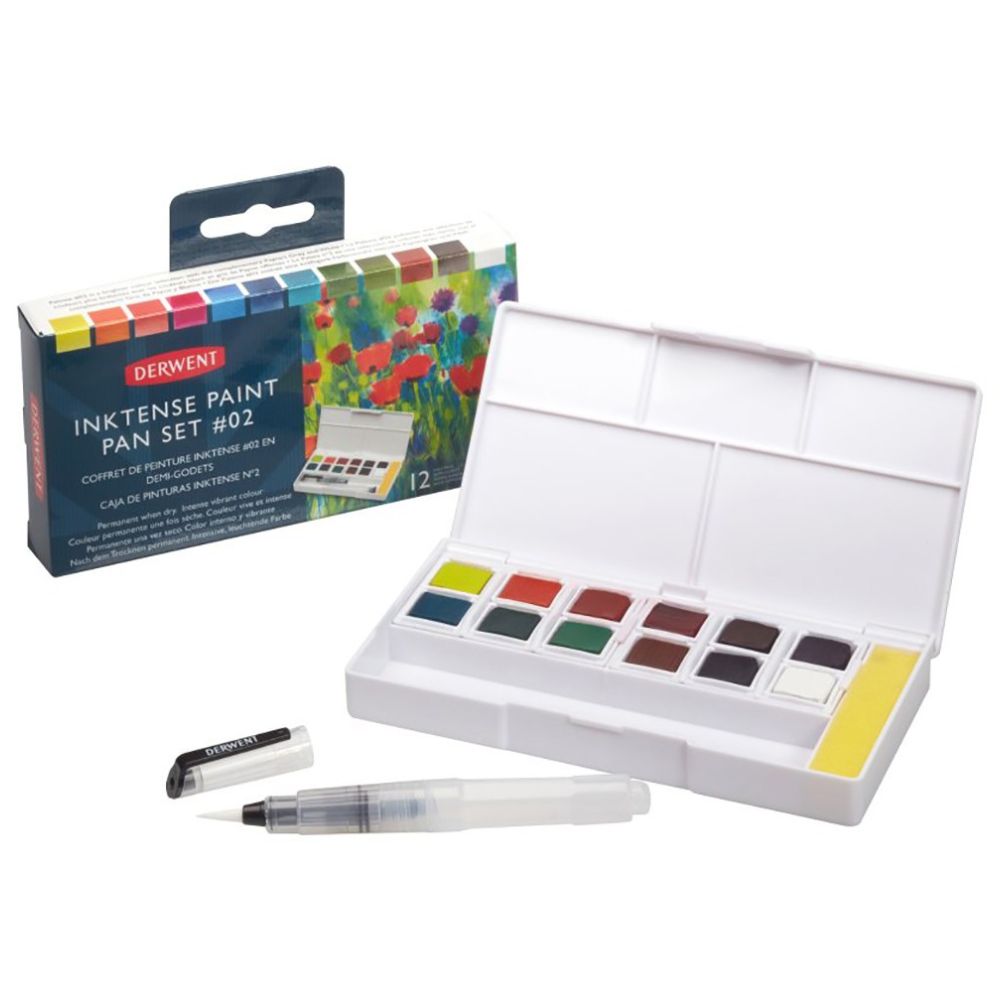 Estojo Aquarela em Pastilha Inktense com 12 Cores Set 02 - Derwent  
