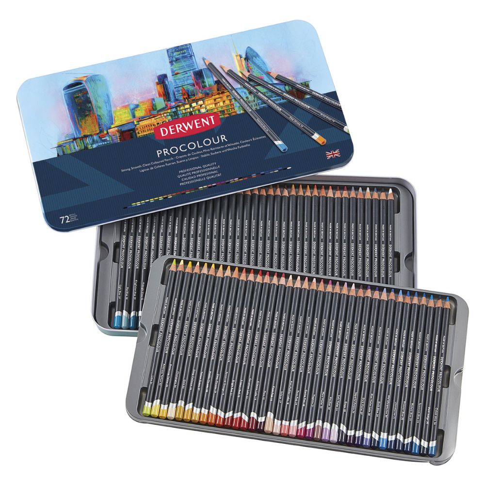 Estojo Lápis de Cor Permanente Procolour com 72 Cores - Derwent  
