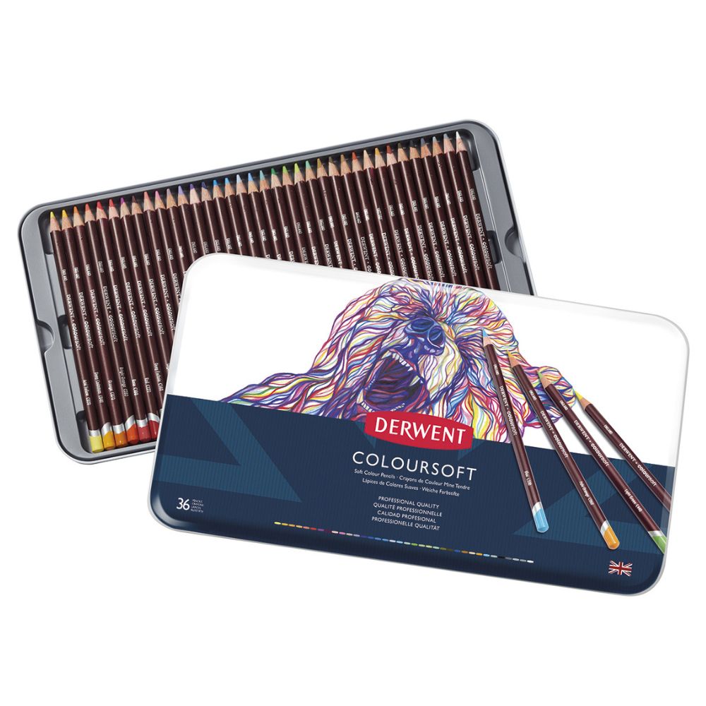 Estojo Lápis de Cor Coloursoft com 36 Cores - Derwent  