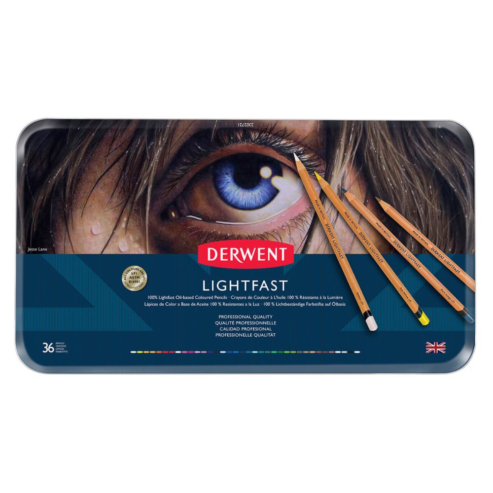 Estojo Lápis de Cor Permanente Lightfast com 36 Cores - Derwent  