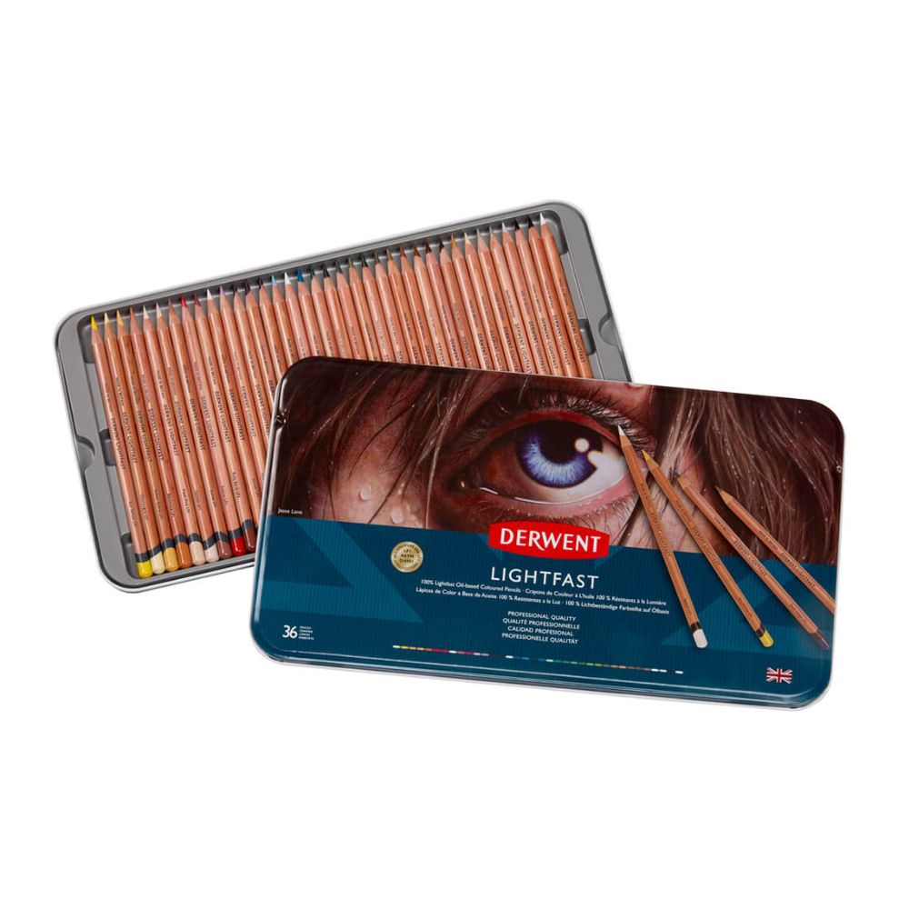 Estojo Lápis de Cor Permanente Lightfast com 36 Cores - Derwent  