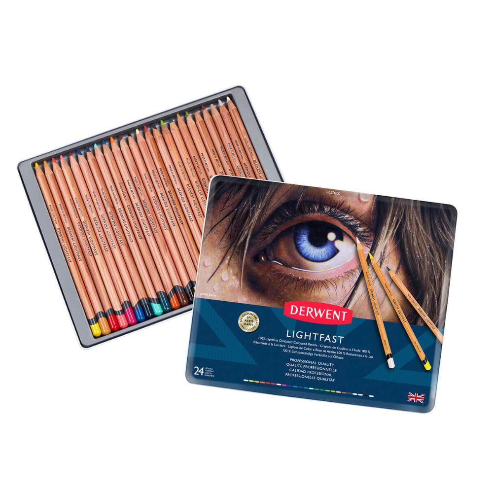 Estojo Lápis de Cor Permanente Lightfast com 24 Cores - Derwent  