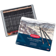 Estojo Lápis Carvão Tinted Charcoal com 24 Cores - Derwent