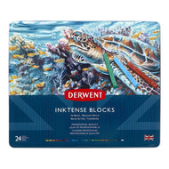 Estojo Giz Aquarelável Inktense Blocks com 24 Cores - Derwent