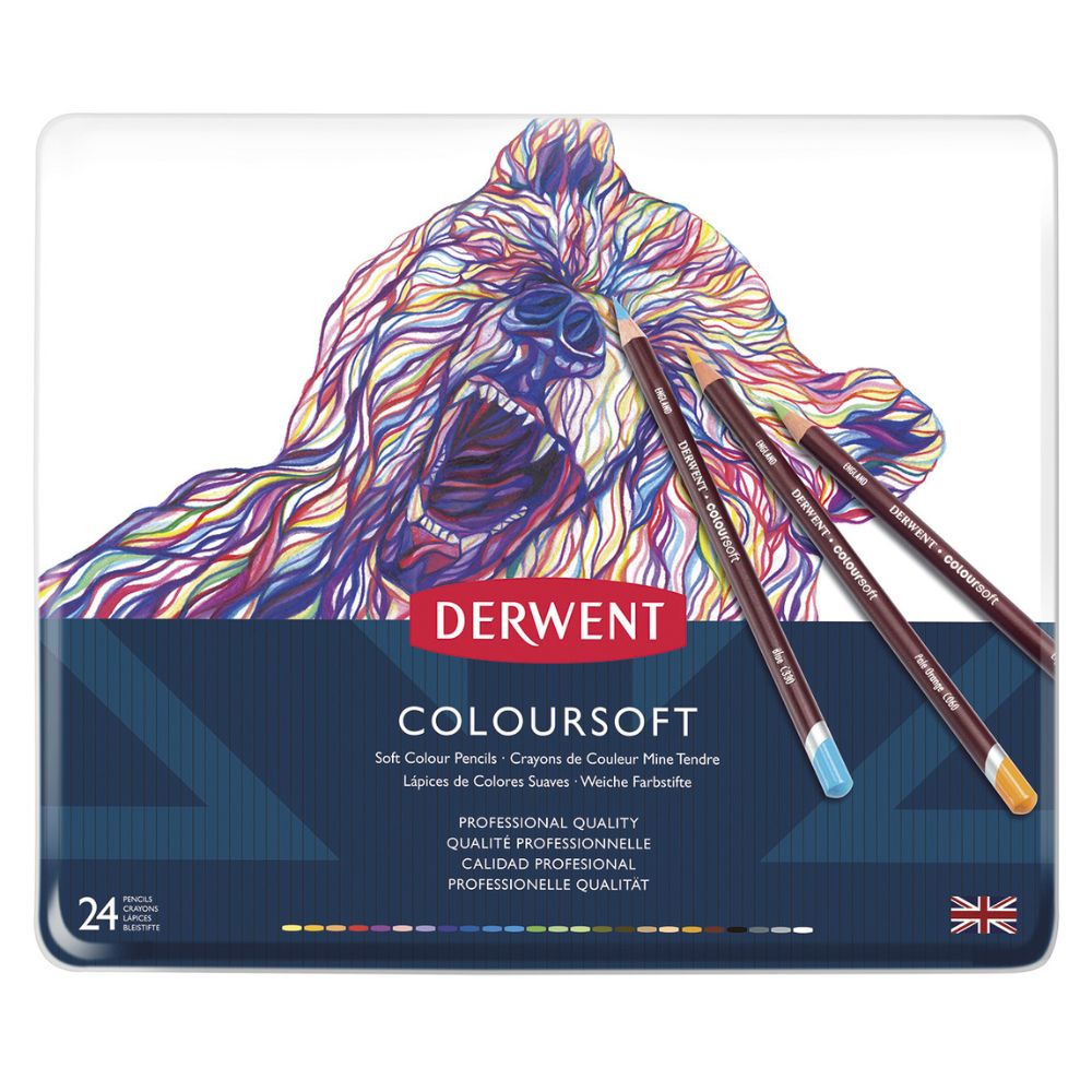 Estojo Lápis de Cor Coloursoft com 24 Cores - Derwent  