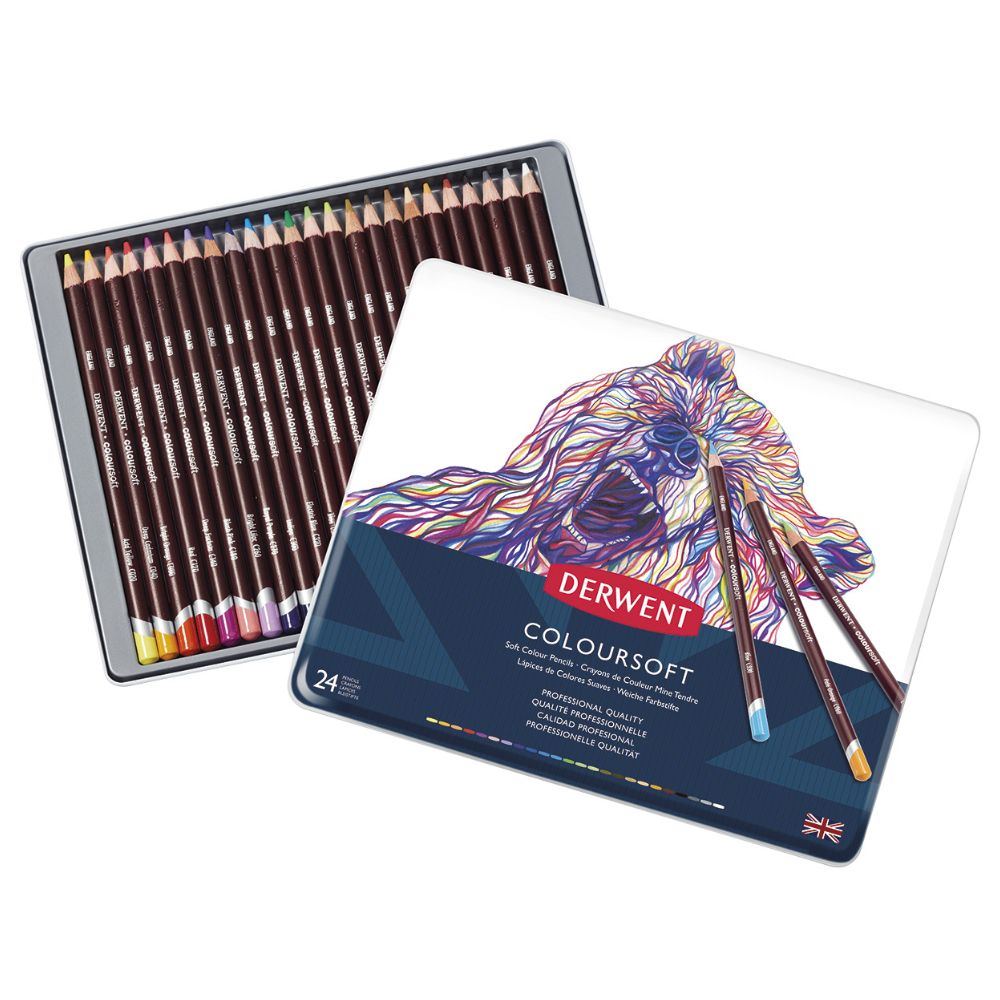 Estojo Lápis de Cor Coloursoft com 24 Cores - Derwent  