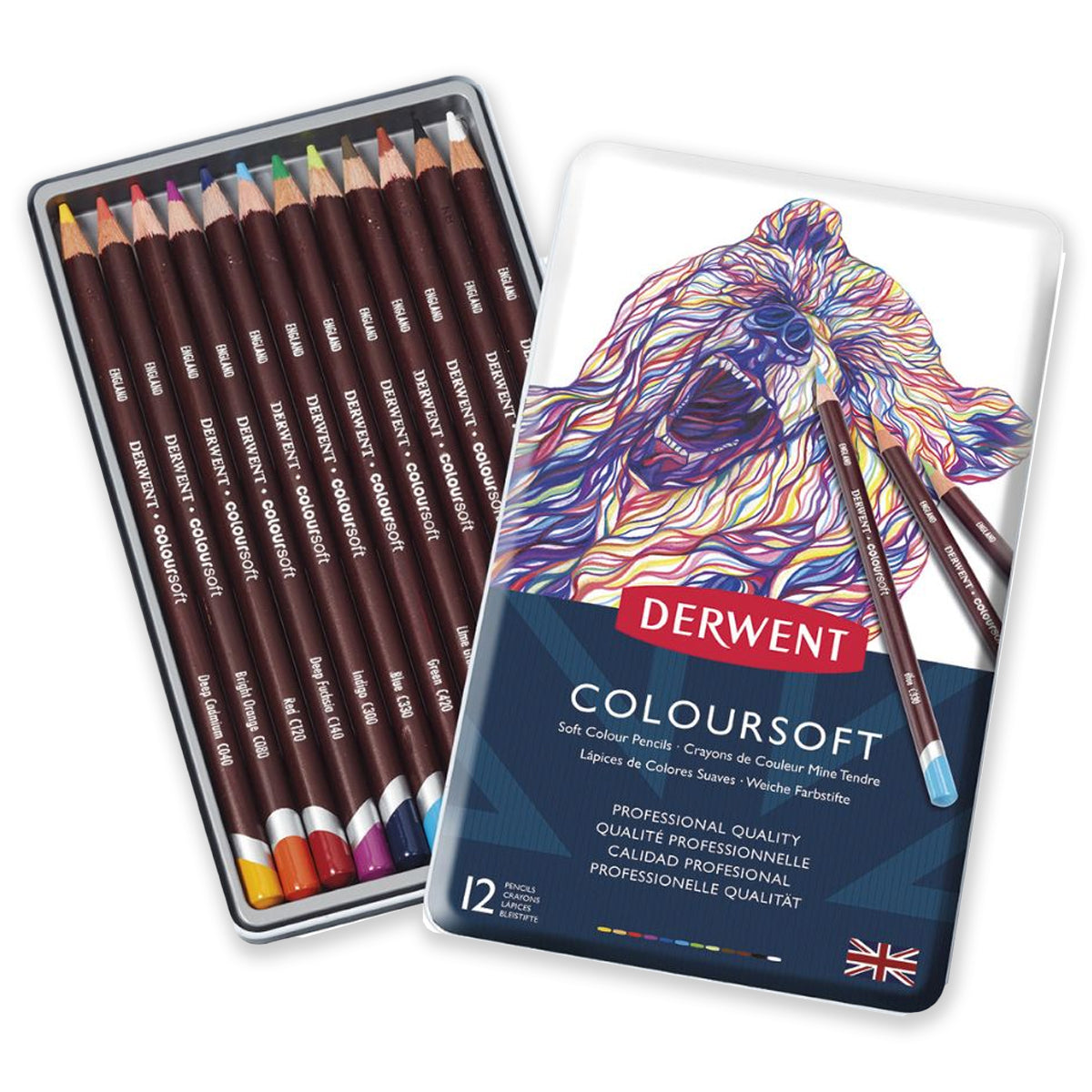 Estojo Lápis de Cor Coloursoft com 12 Cores - Derwent  