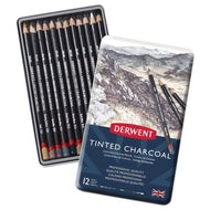 Estojo Lápis Carvão Tinted Charcoal com 12 Cores - Derwent