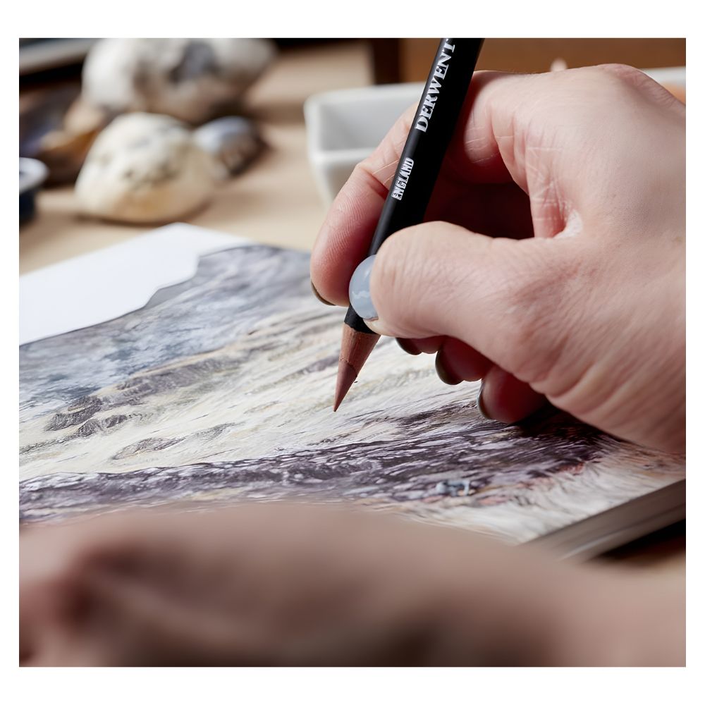 Estojo Lápis Carvão Tinted Charcoal com 12 Cores - Derwent  