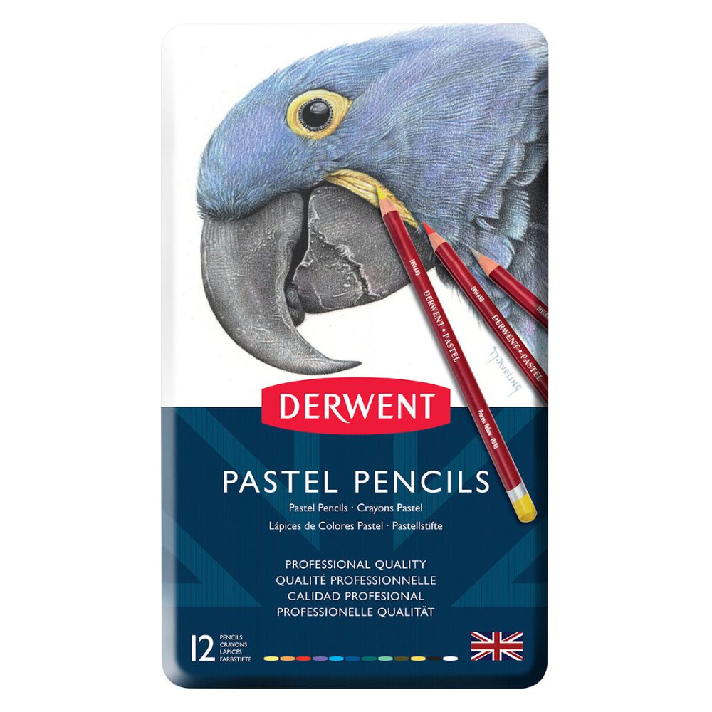 Estojo Lápis Pastel Aquarelável com 12 Cores - Derwent  