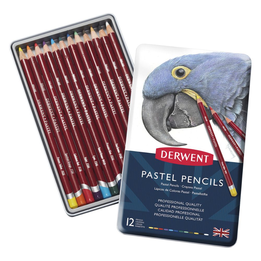 Estojo Lápis Pastel Aquarelável com 12 Cores - Derwent  