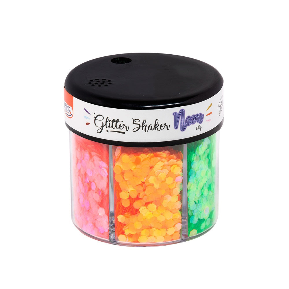 Glitter Shaker Neon 60g com 6 Cores para Artesanato - Brw
