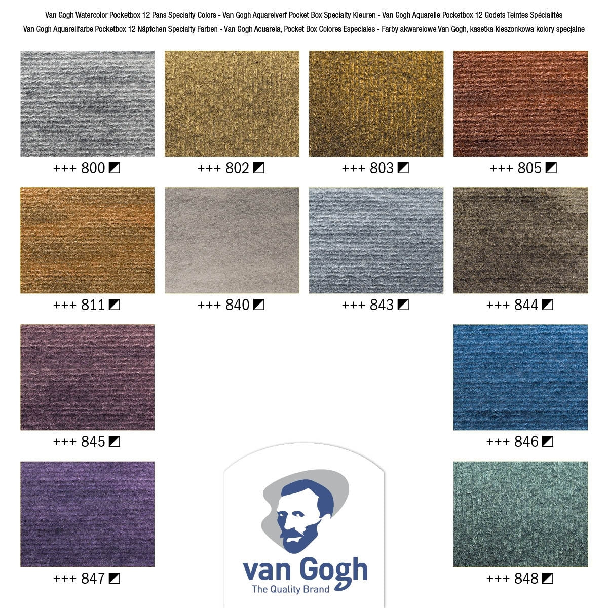 Estojo de Aquarela em Pastilhas Van Gogh Specialties com 12 Cores - Royal & Talens 20808640